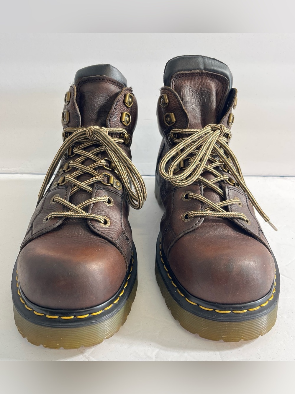 Men's Dr. Martens Brown Leather Lace-Up Work Boots